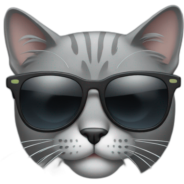 Gray cat with sunglasses emoji