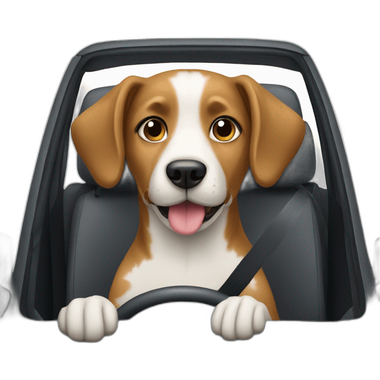 Dog driving emoji