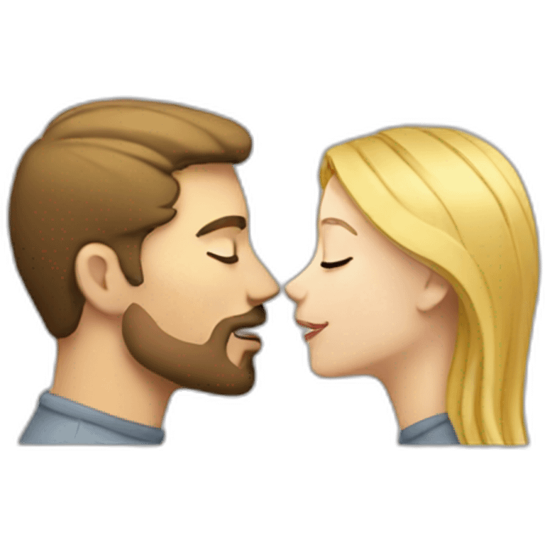 White man kiss white female emoji