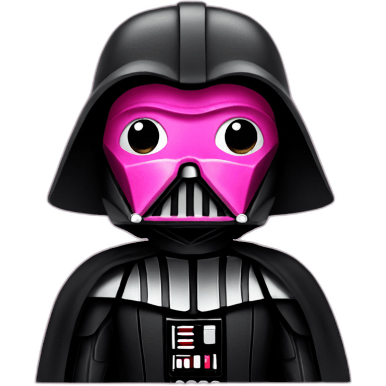 Dark vador wearing pink emoji