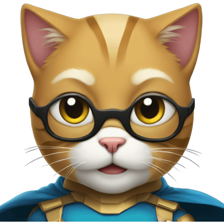 Superhero cat emoji