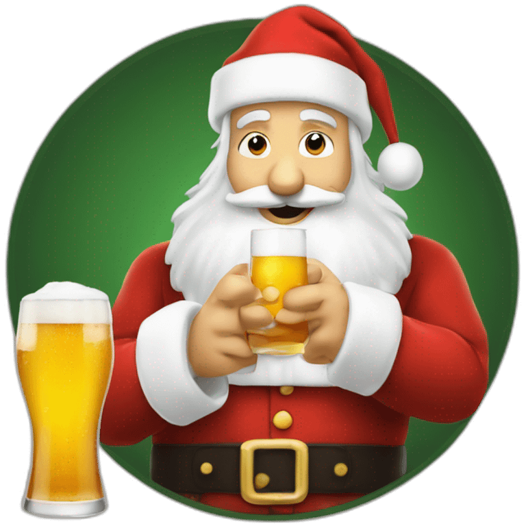 Père Noël qui offre un verre de bière emoji