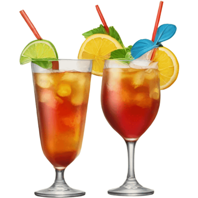 Two cocktails cheering emoji