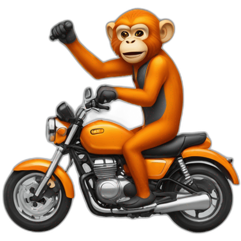 orange monkey in motorcicle emoji