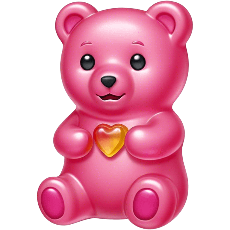 A pink gummy bear emoji