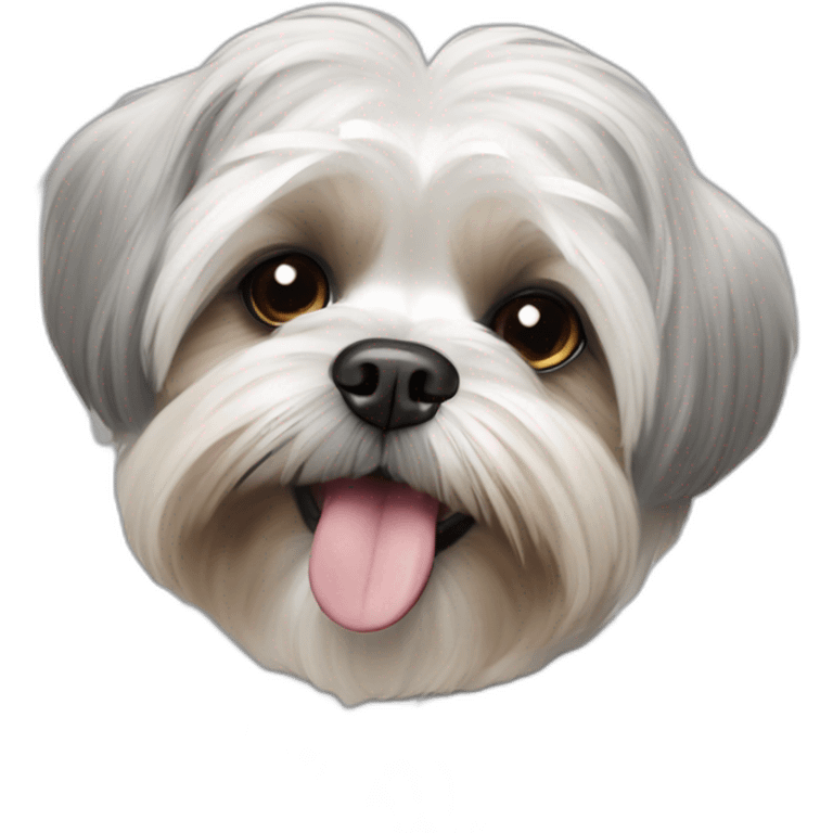 maltese-shih tzu -smile- grey ears emoji