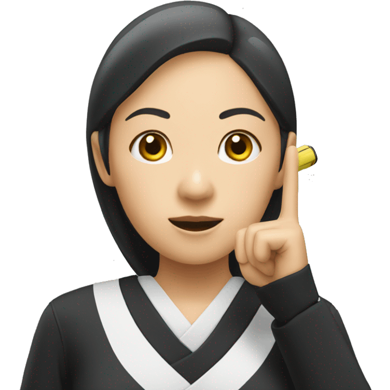 Japanese referee woman holding the whistle emoji