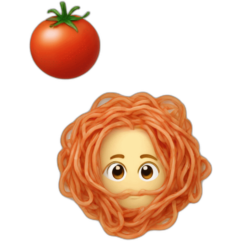 tomato sauce spaghetti in a plate emoji