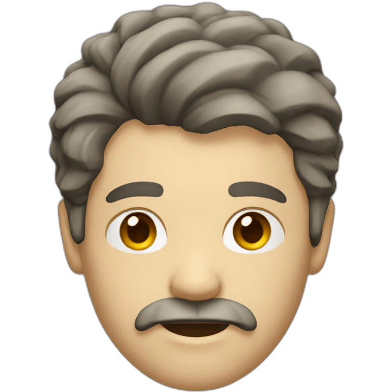 white man with mullet haircut and a mustache emoji