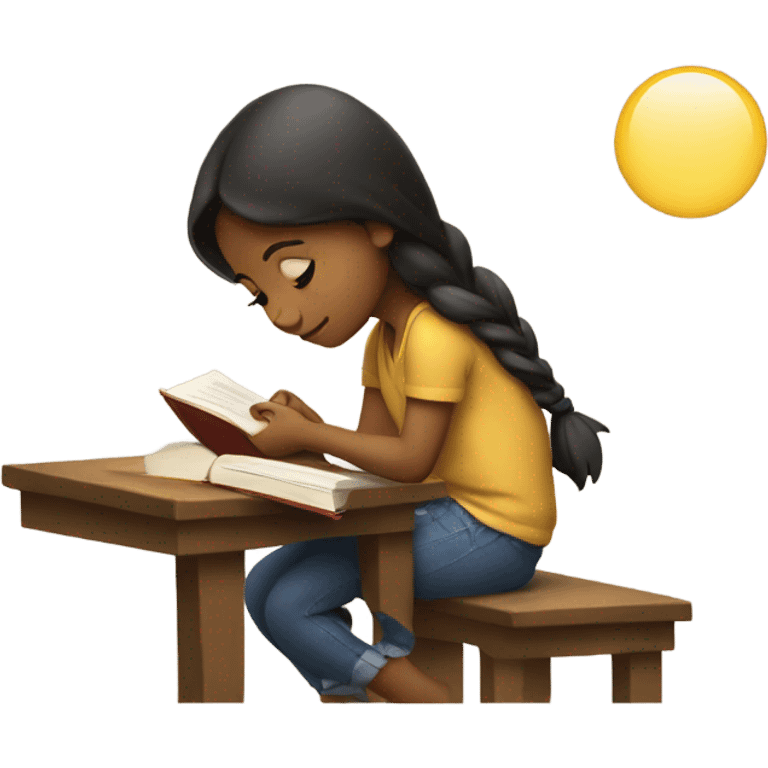 Girl reading book emoji