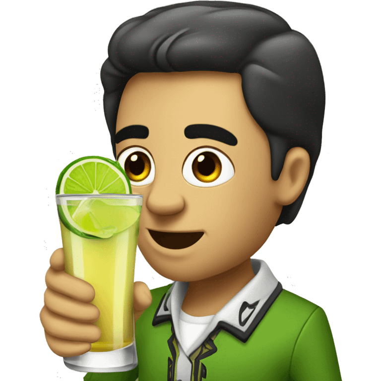 a shot of tequila with lime emoji