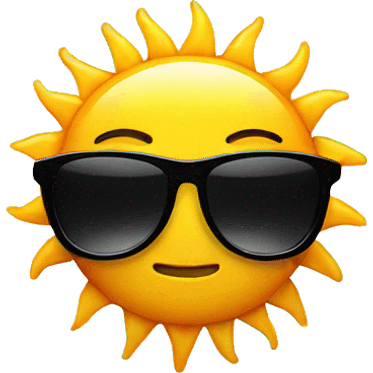 Sun with black sunglasses  emoji