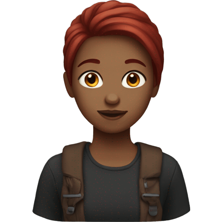 Girl with dark red hair emoji