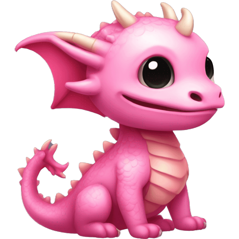 cute chibi ascolotl looks like a Chinese pink dragon emoji