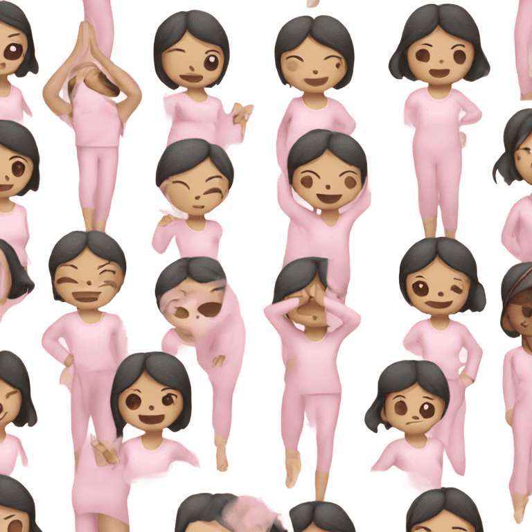 asian yoga girl light pink clothes emoji