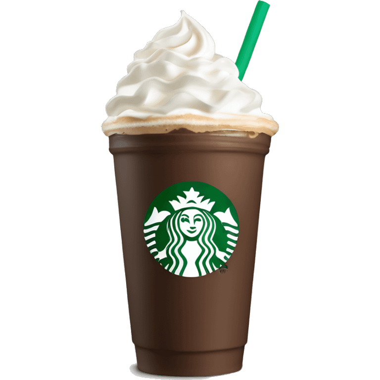 Starbucks mocha Frappuccino with whip cream emoji