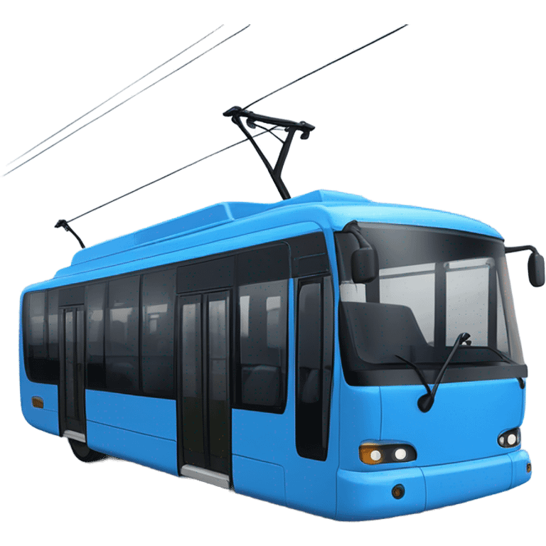 modern blue trolleybus  emoji