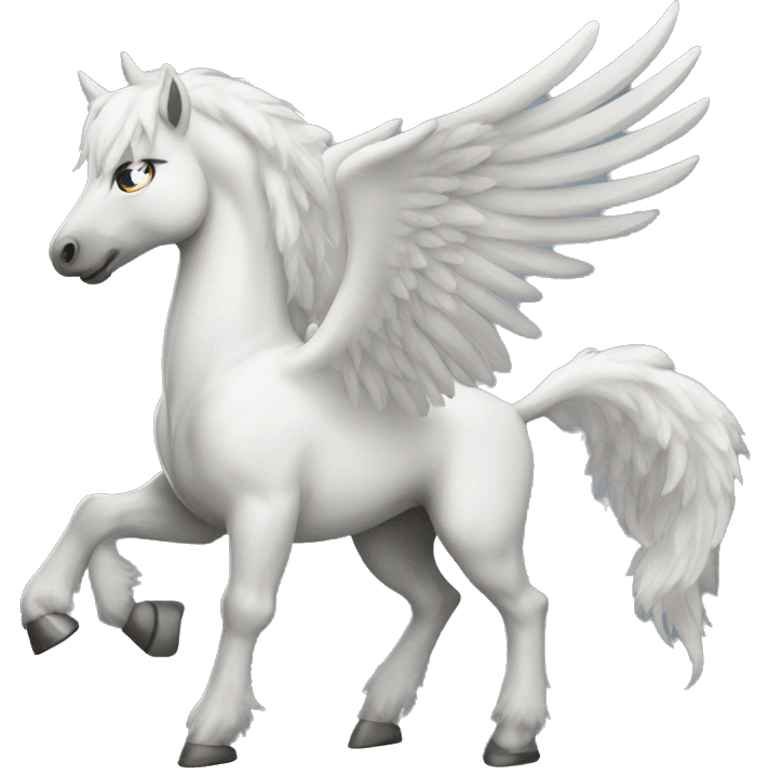 a white muscle pegasus emoji