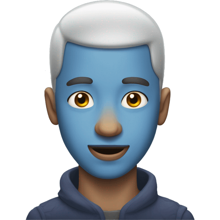 Man no Hair blue skin drooling and a Crown emoji