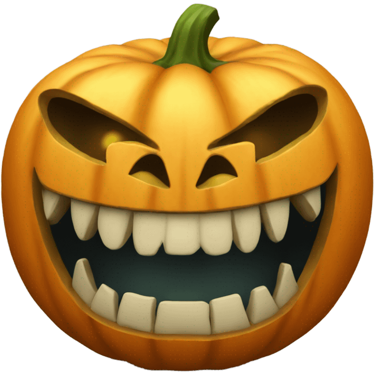 Pumpkin with big tooth emoji