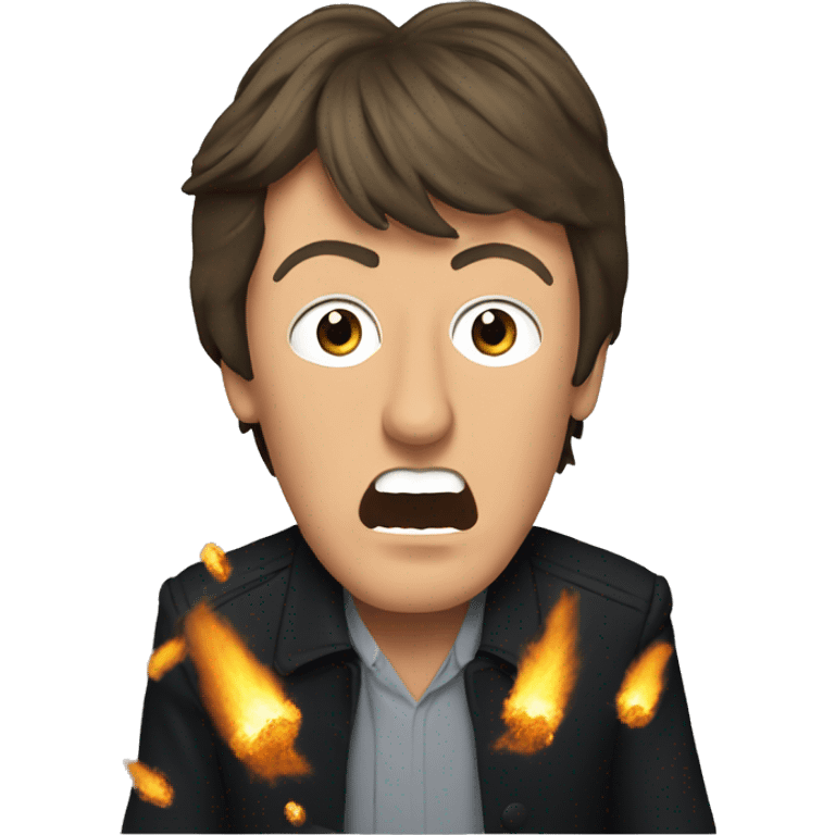 Paul McCartney with an explosion behind him  emoji