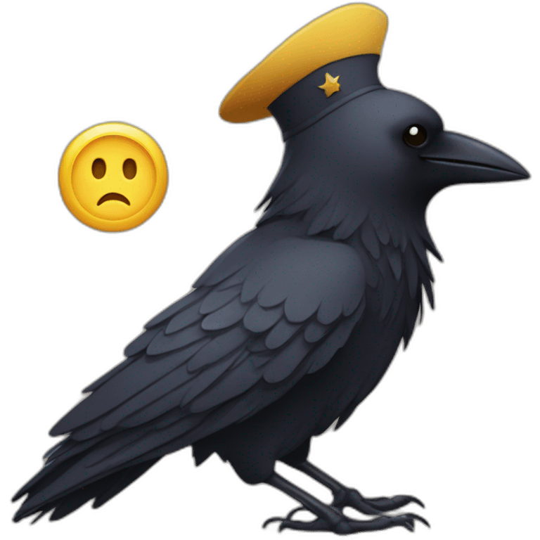 Crow person saluting emoji