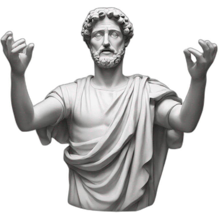 marcus aurelius hands stretched out emoji