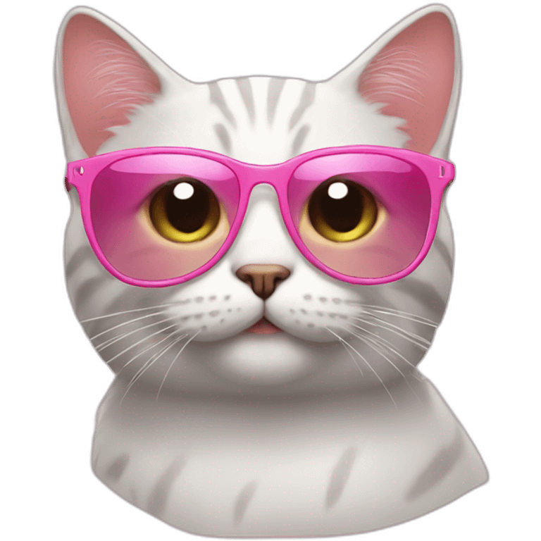 Cat with pink sunglasses emoji