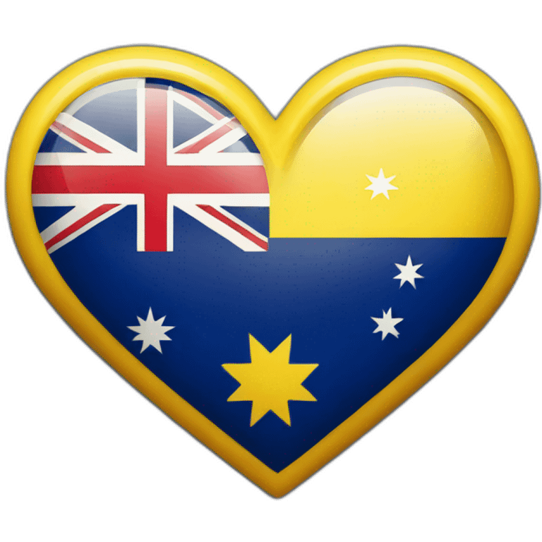 yellow heart with australia flag emoji