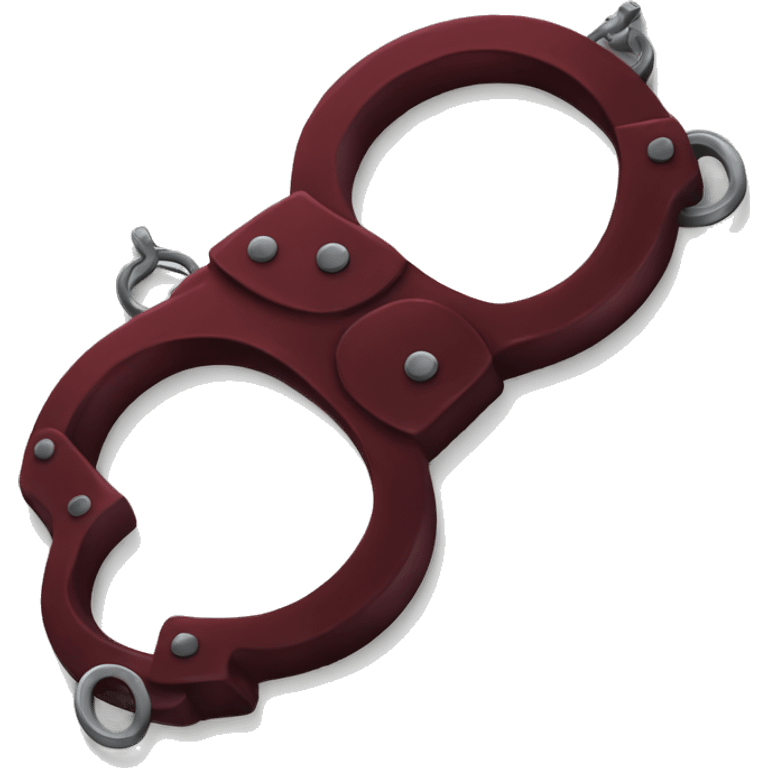 Dark red fuzzy handcuffs emoji