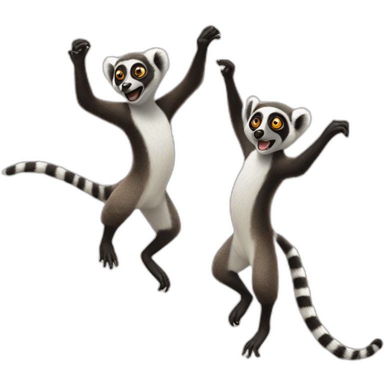 three dancing lemurs emoji