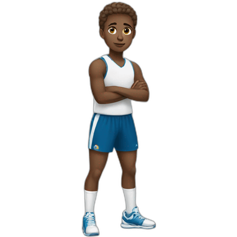 white young Athlete full body emoji