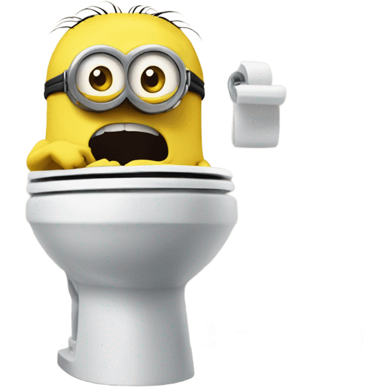 scared minion on the toilet  emoji