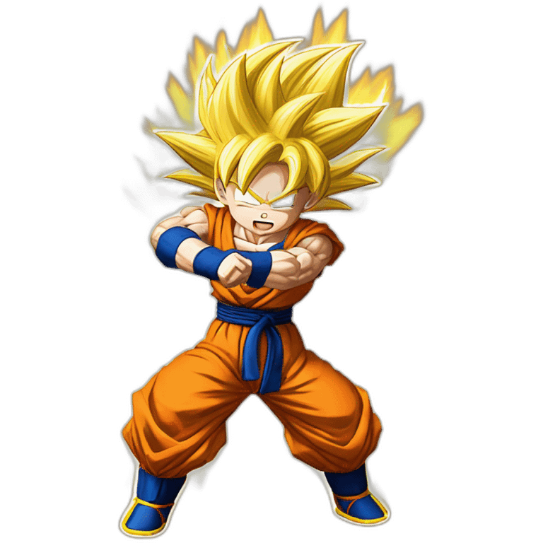 Son goku super saiyan 3 preparing kamehameha emoji