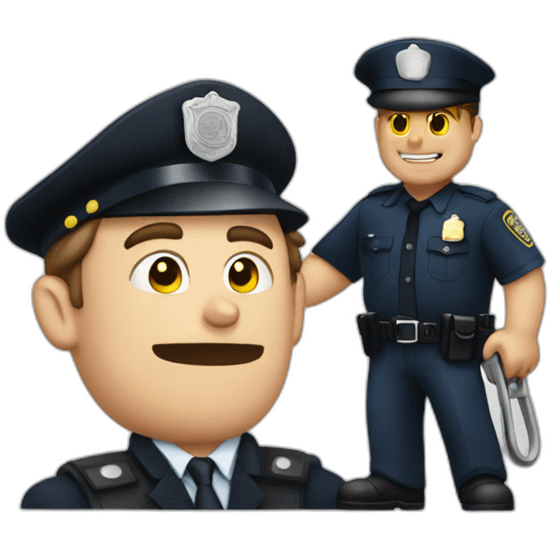 A policeman arresting a criminal  emoji