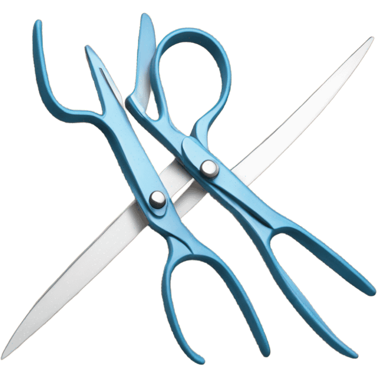 Two scissors touching emoji