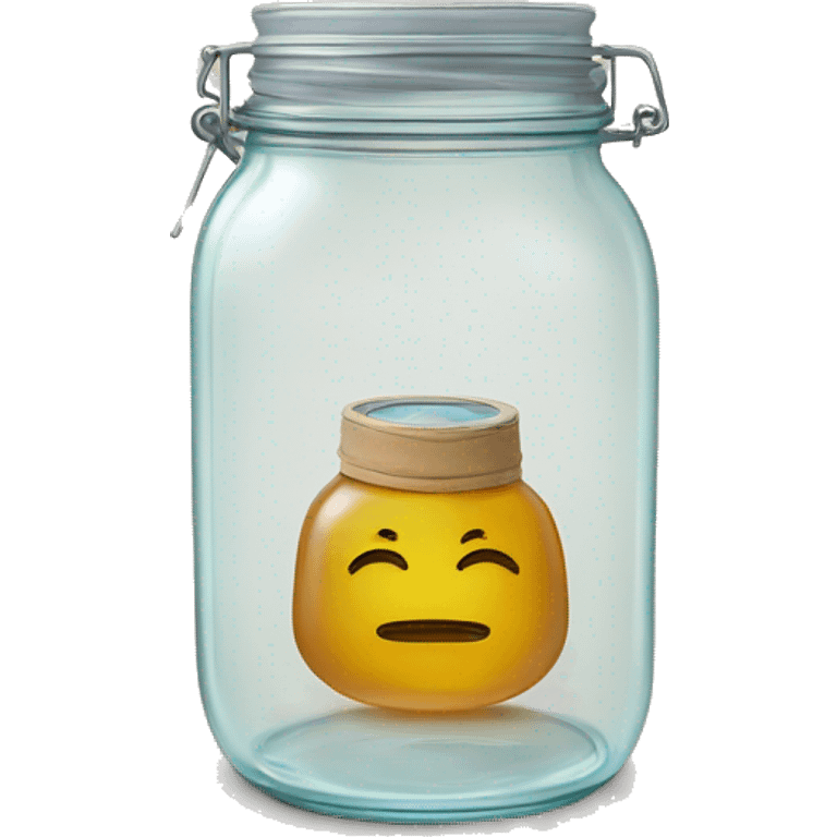 kombucha fermentation jar with cloth rubber band lid emoji