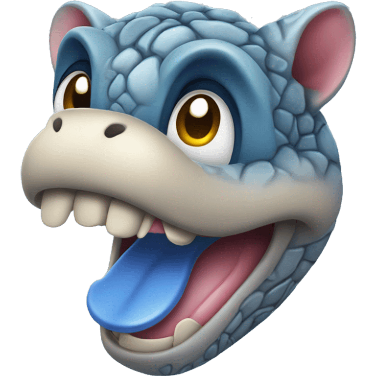 Draw a blue tongue emoji with detailed texture, slight shading to give it a 3D look, and a smooth gradient from light to dark blue emoji