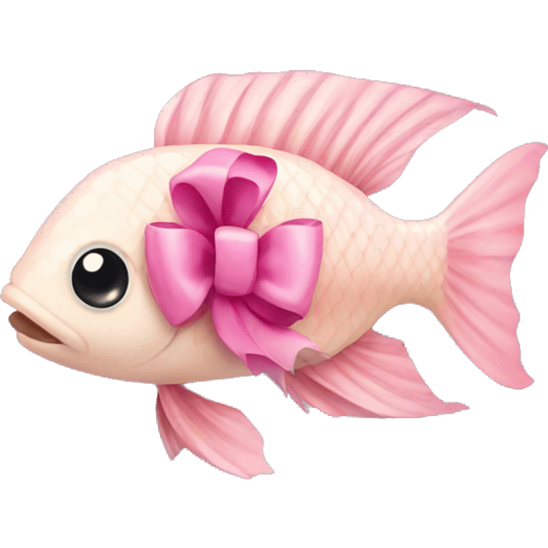 fish with pink bow  emoji