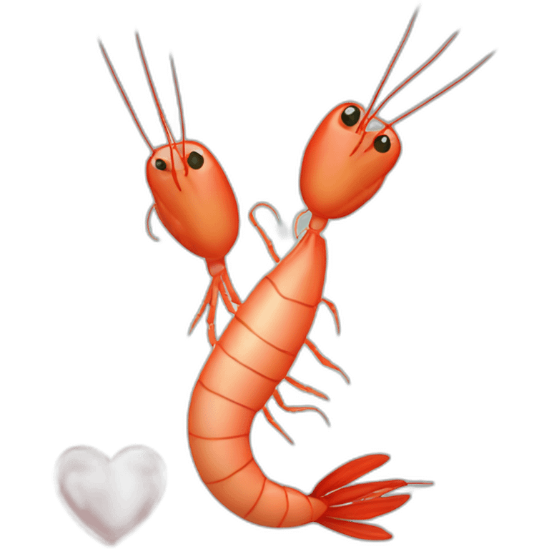 Shrimp with heart emoji