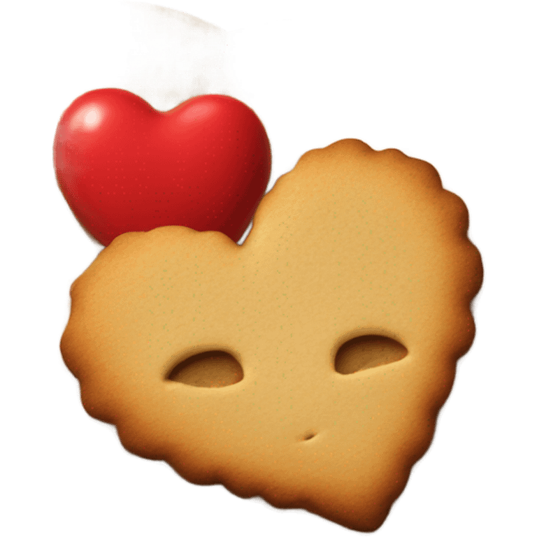 Cookie heart with book emoji