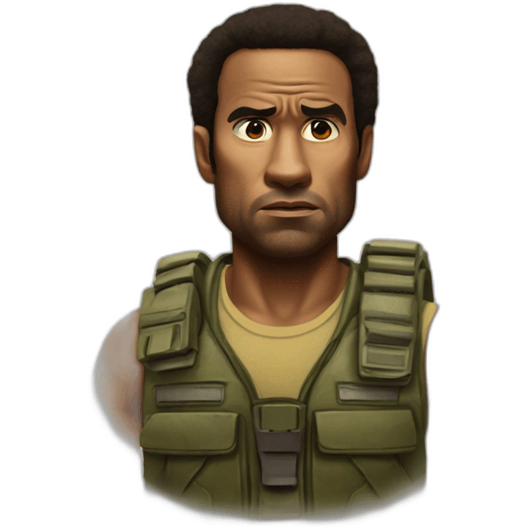 frowning kirk from tropic thunder emoji