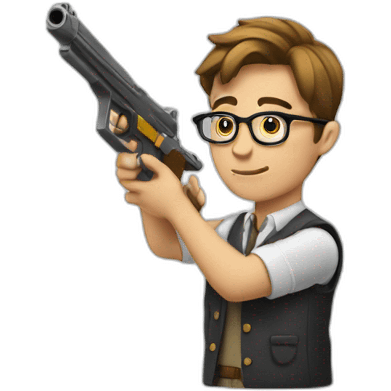 nerd shooting a gun emoji