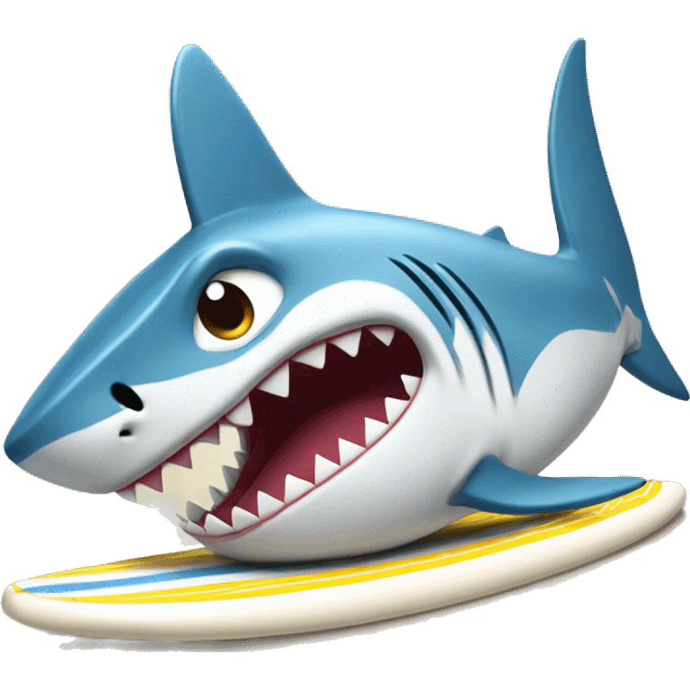 Shark on a surf board emoji