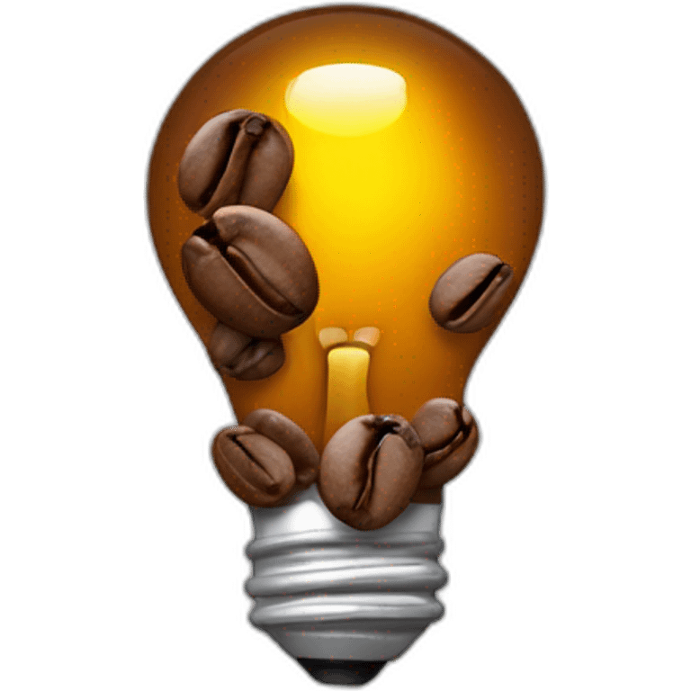 light bulb with a coffee bean inside emoji