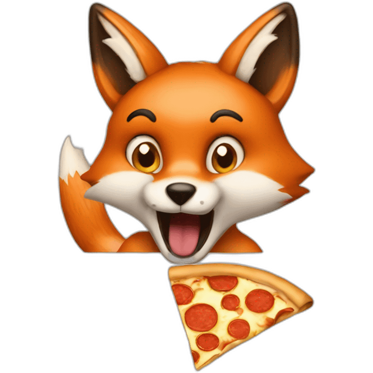 fox eating pizza emoji