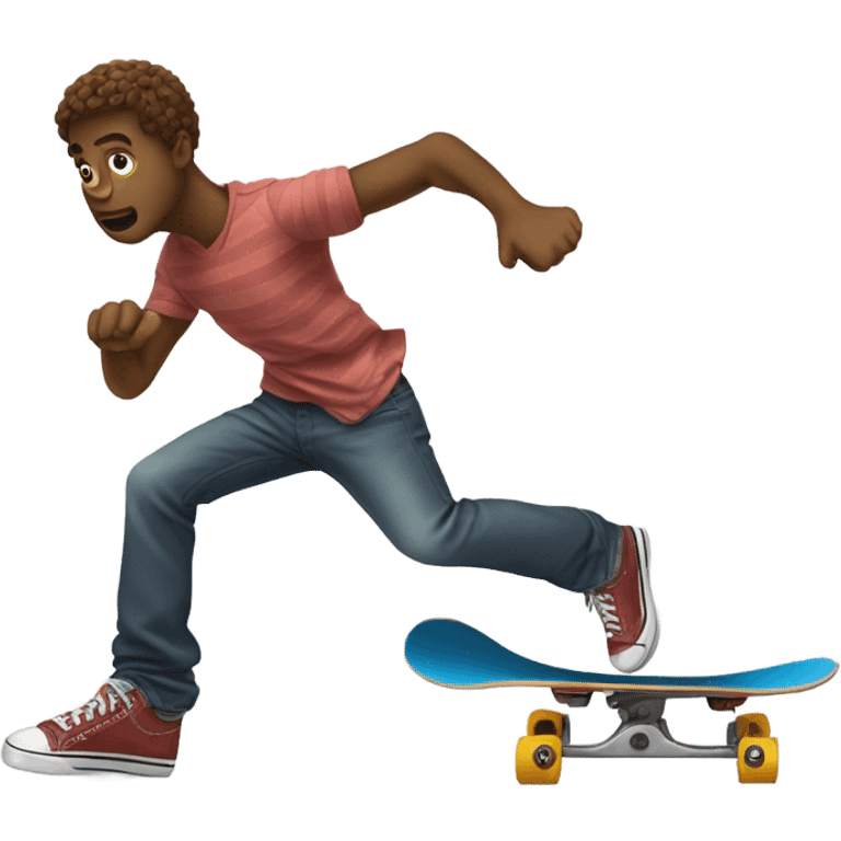 Man stomping on and breaking a skateboard emoji