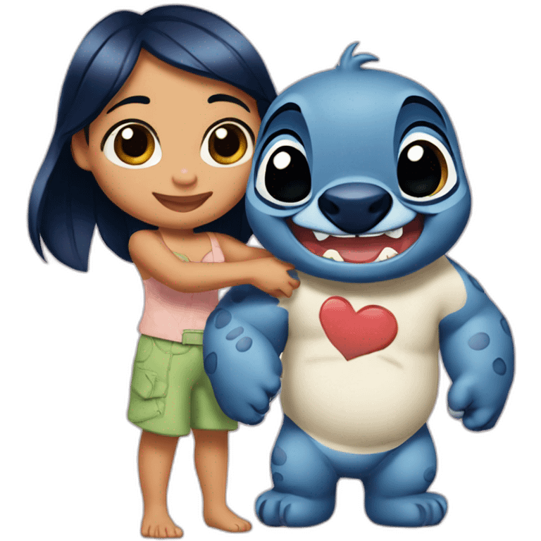 Lilo & stitch cartoon characters love emoji