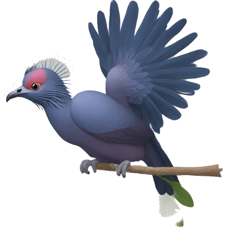 Victoria crowned pigeon emoji