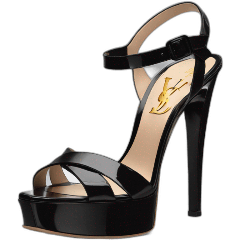 Ysl heel sandal TRIBUTE PLATFORM SANDAL black PATENT LEATHER emoji